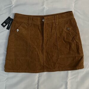Brown Corduroy Mini Skirt